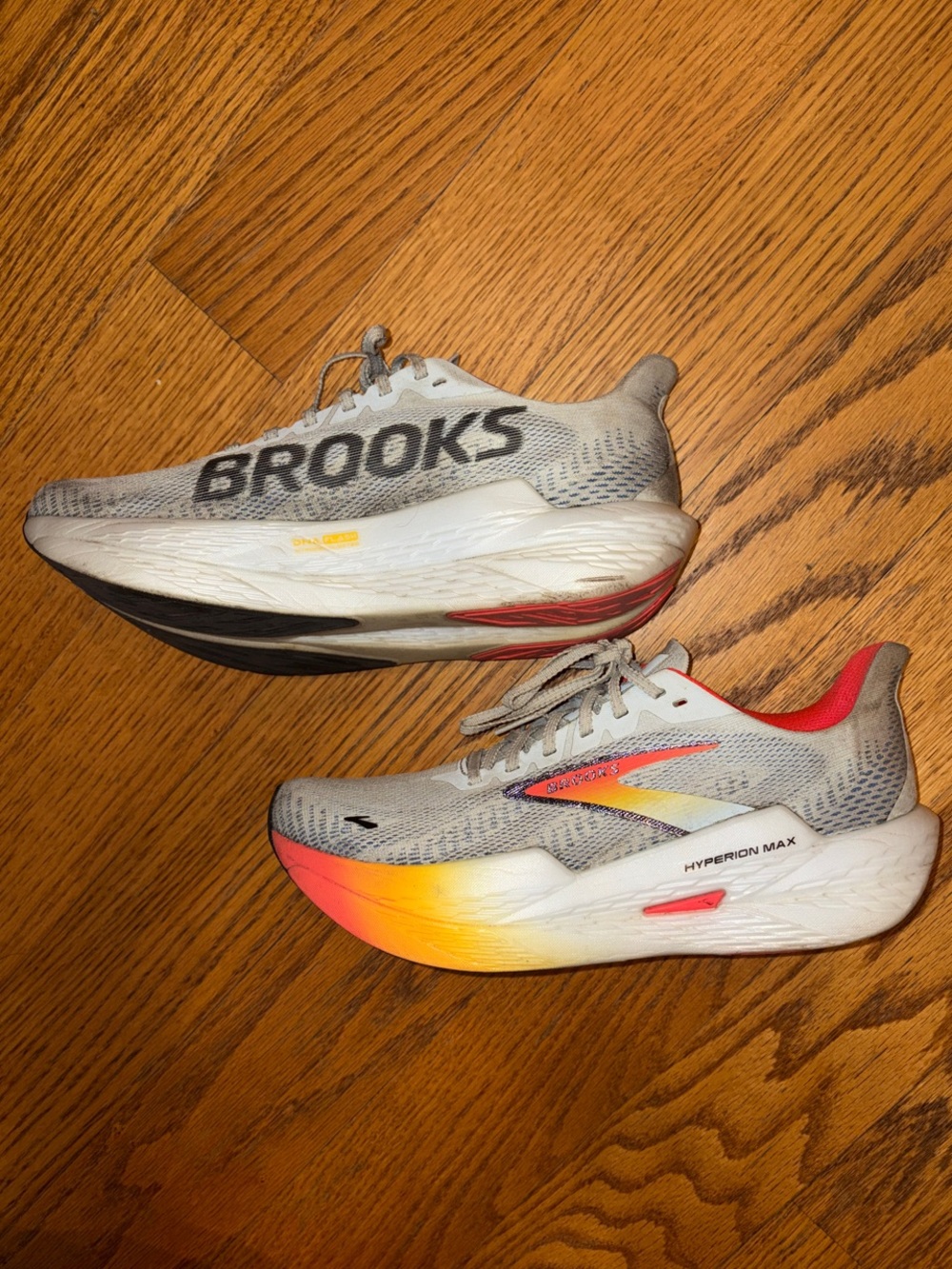 Brooks Hyperion Max 2 Running Shoes - Gray with Orange-Yellow Accent